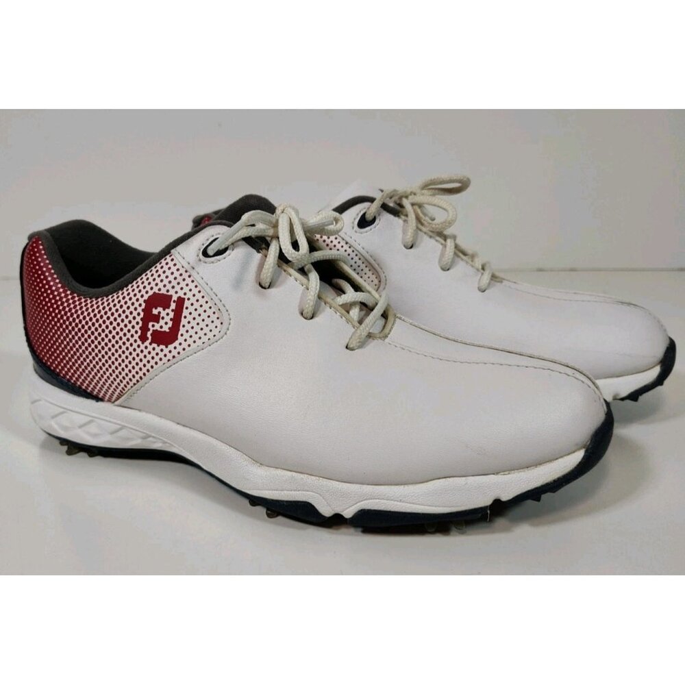 Foot Joy Junior Golf Shoes GJ Youth 4M Soft Spike White Red Blue 45014